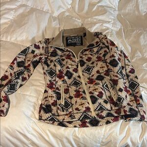 Powder River Outfitters Women's Floral Utility Jacket - Cream and Red